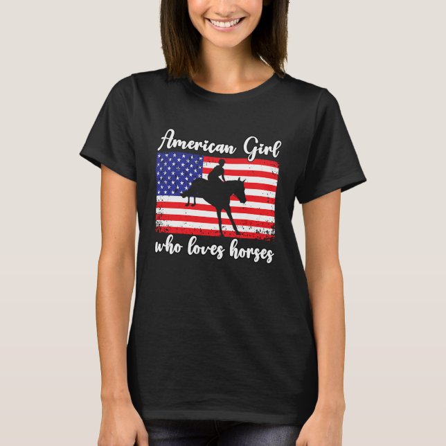 Camiseta American Girl who loves eventing horses rider  4 (Anverso)