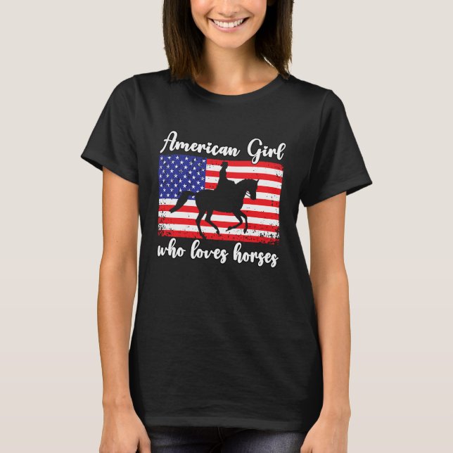 Camiseta American Girl who loves eventing horses rider  7 (Anverso)