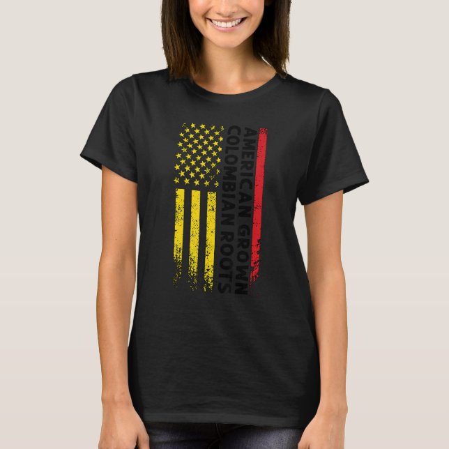 Camiseta American Growm Colombian Roots Colombian Colombia (Anverso)