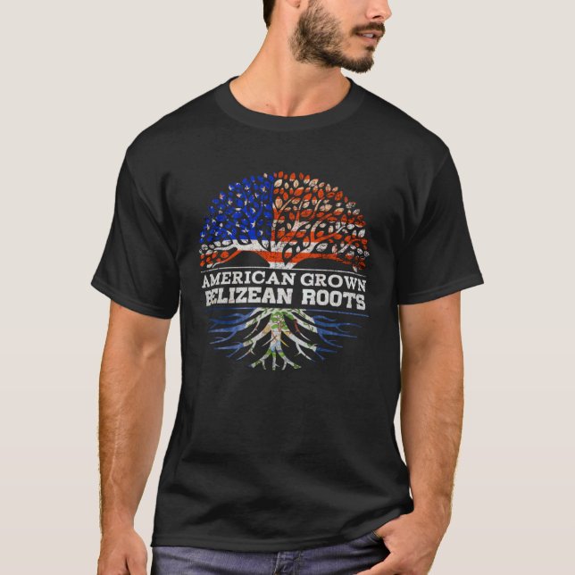 Camiseta American Grown Belizean Roots America Belize Tree  (Anverso)