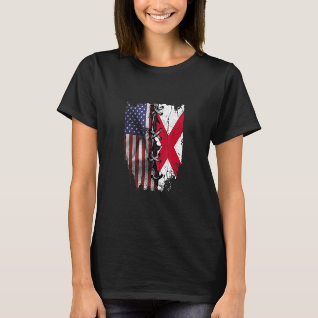 Camiseta American Grown British Roots USA Northern Flag (Anverso)