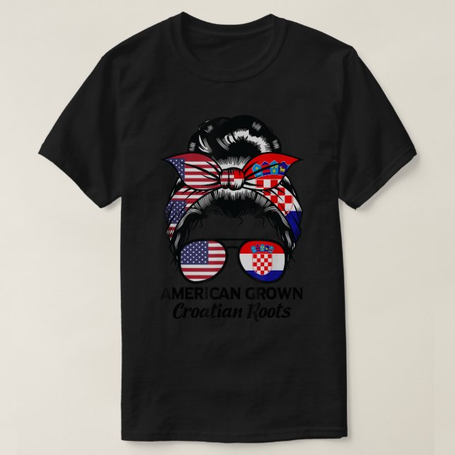 Camiseta American grown Croatian roots Croatia  (Diseño del anverso)