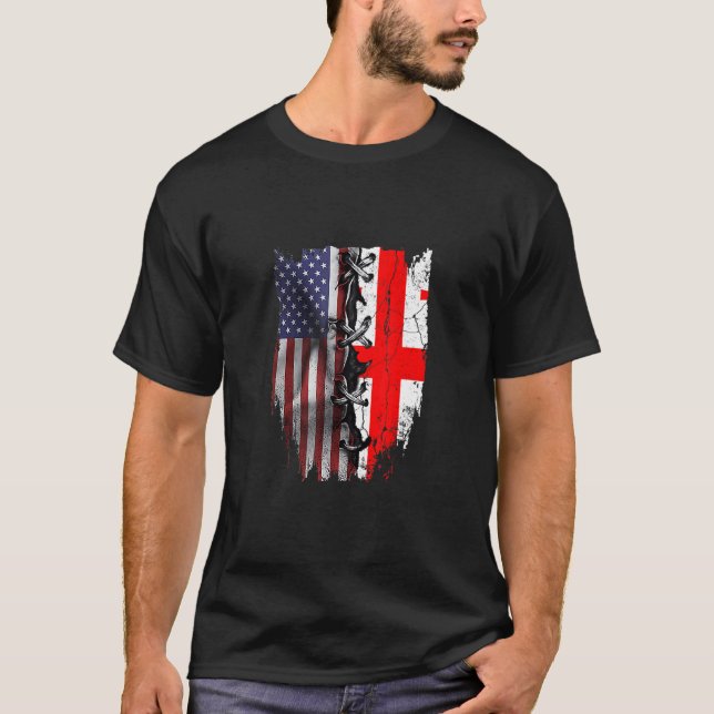 Camiseta American Grown Georgian Roots USA Georgia Flag (Anverso)