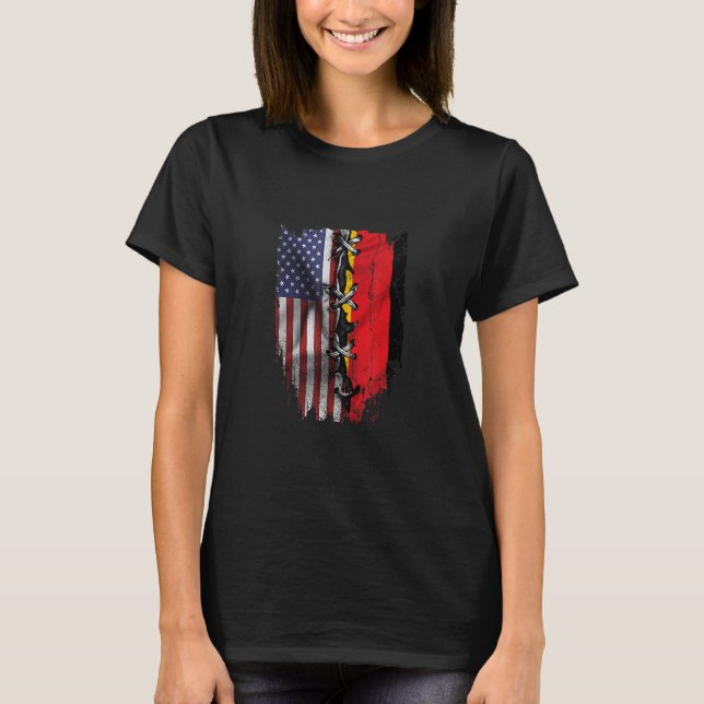 Camiseta American Grown German Roots USA Germany Flag (Anverso)