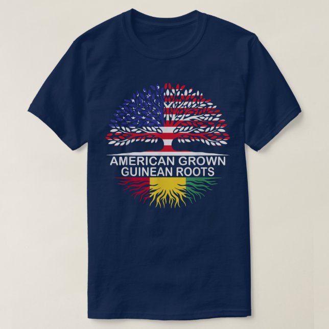 Camiseta American Grown Guinean Roots Guinea Flag  (Diseño del anverso)