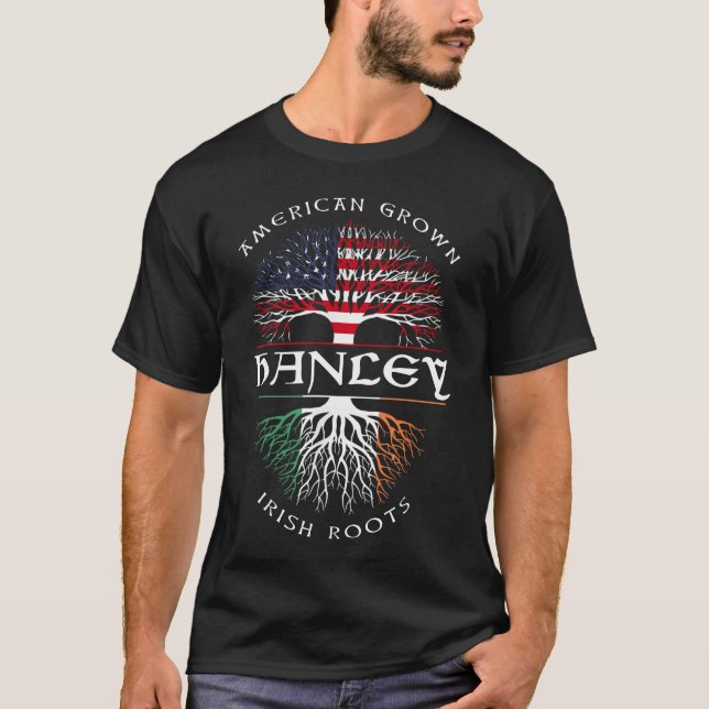 Camiseta American Grown Irish Roots HANLEY Nombre irlandés (Anverso)