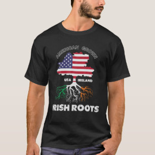Camiseta American Grown Irish Roots Ireland Flag St Patrick
