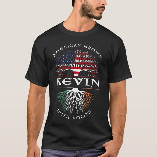 Camiseta American Grown Irish Roots Nombre de KEVIN irlandé (Anverso)