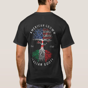 Camiseta American Grown Italian Roots Italy Flag National