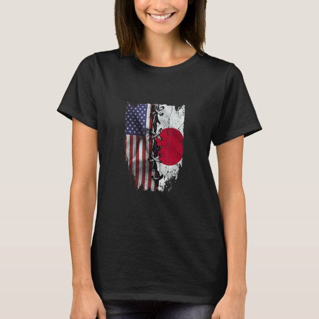 Camiseta American Grown Japanese Roots USA Japan Flag (Anverso)