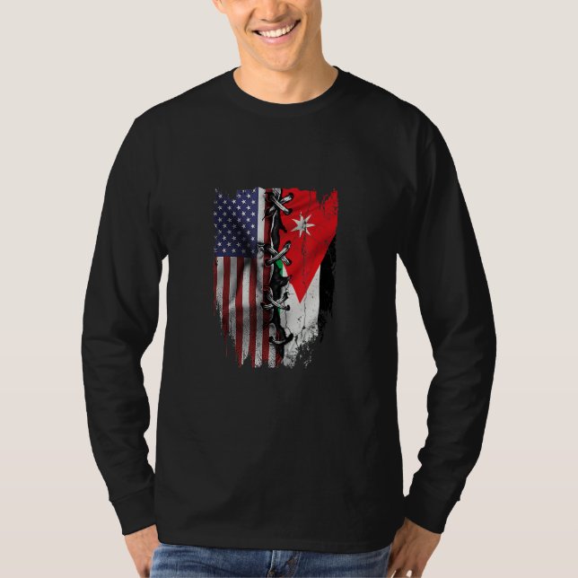 Camiseta American Grown Jordanian Roots USA Jordan Flag (Anverso)