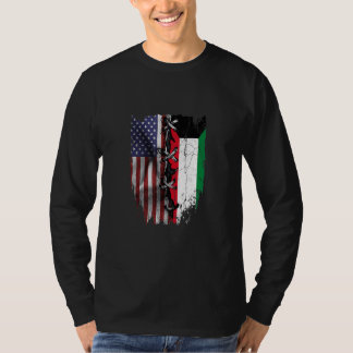 Camiseta American Grown Kuwaiti Roots USA Kuwait Flag