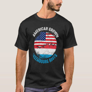 Camiseta American Grown Luxembourg Roots Vintage Flags for 