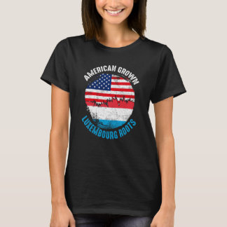 Camiseta American Grown Luxembourg Roots Vintage Flags for 