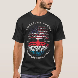 Camiseta American Grown Luxembourge Roots Luxembourg Flag
