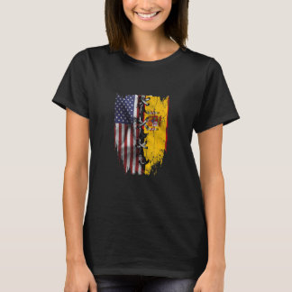 Camiseta American Grown Spanish Roots USA Spain Flag