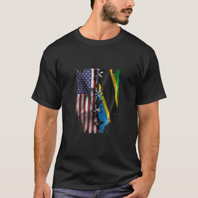 Camiseta American Grown Tanzanian Roots USA Tanzania Flag (Anverso)