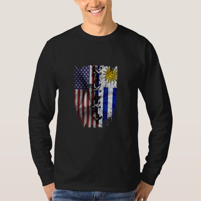 Camiseta American Grown Uruguayan Roots USA Uruguay Flag (Anverso)