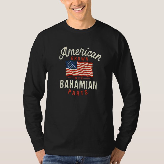 Camiseta American Grown with Bahamian Parts Patriotic Natio (Anverso)