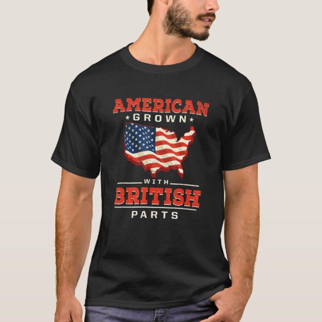 Camiseta American Grown with British Parts Patriotic United (Anverso)