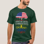 Camiseta American Grown with Colombian Roots  Colombia<br><div class="desc">American Grown with Colombian Roots  Colombia fathers day,  funny,  father,  dad,  birthday,  mothers day,  humor,  christmas,  cute,  cool,  family,  mother,  daddy,  brother,  husband,  mom,  vintage,  grandpa,  boyfriend,  day,  son,  retro,  sister,  wife,  grandma,  daughter,  kids,  fathers,  grandfather,  love</div>