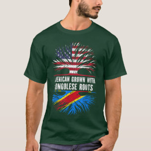 Camiseta American Grown with Congolese Roots USA Flag Congo