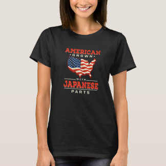 Camiseta American Grown with Japanese Parts Patriotic Japan