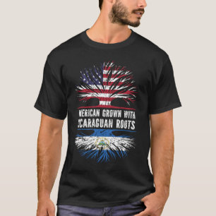 Camiseta American Grown with Nicaraguan Roots USA Flag