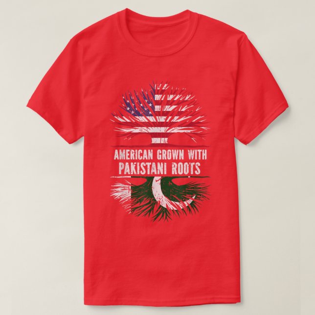 Camiseta American Grown With Pakistani Roots Usa Flag Pakis (Diseño del anverso)