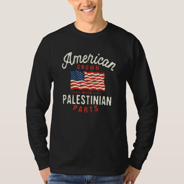 Camiseta American Grown with Palestinian Parts Patriotic Na (Anverso)
