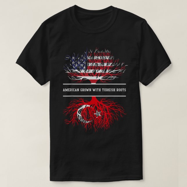 Camiseta American Grown With Turkish Roots  Turkey Tee  (Diseño del anverso)