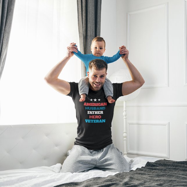 Camiseta American Husband Father Hero Veteran | Patriotic (Subido por el creador)