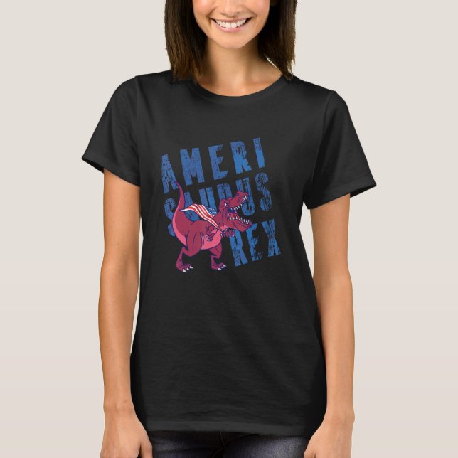 Camiseta American Independence Day 4th July USA Amerisaurus (Anverso)