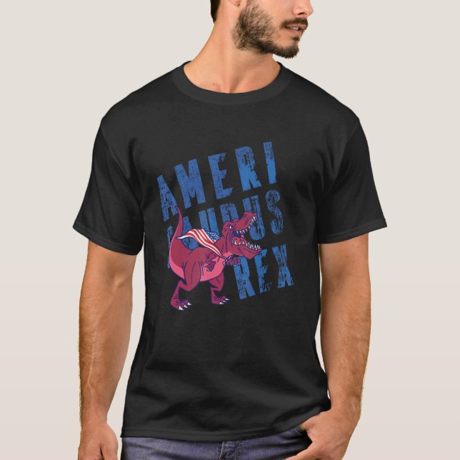 Camiseta American Independence Day 4th July USA Amerisaurus (Anverso)