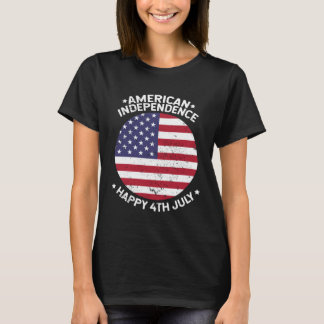 Camiseta American Independence Happy 4th July Vintage Men W