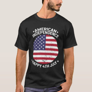 Camiseta American Independence Happy 4th July Vintage Men W