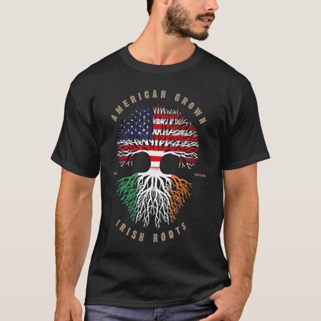 Camiseta American Irish Roots Shamrock Lucky St Patricks Da (Anverso)