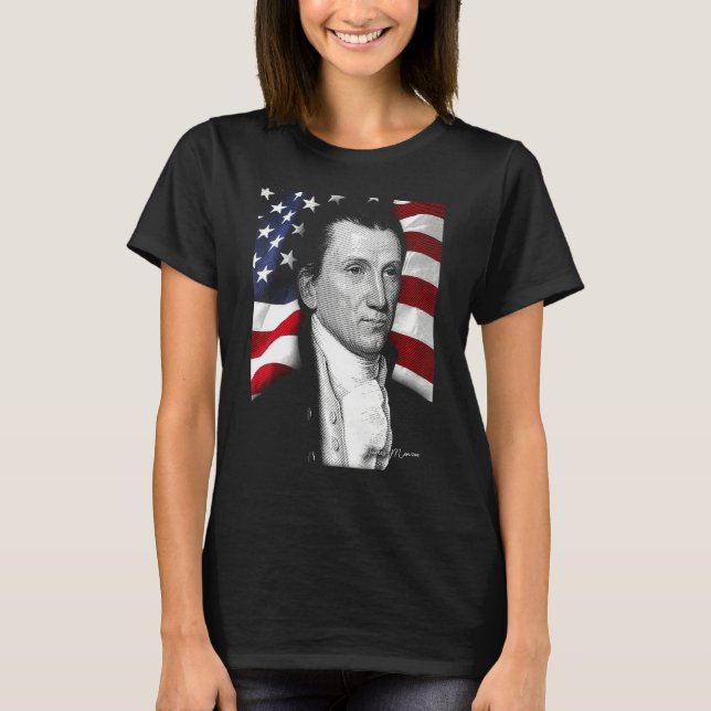 Camiseta American james monroe Eyes Flag Country (Anverso)