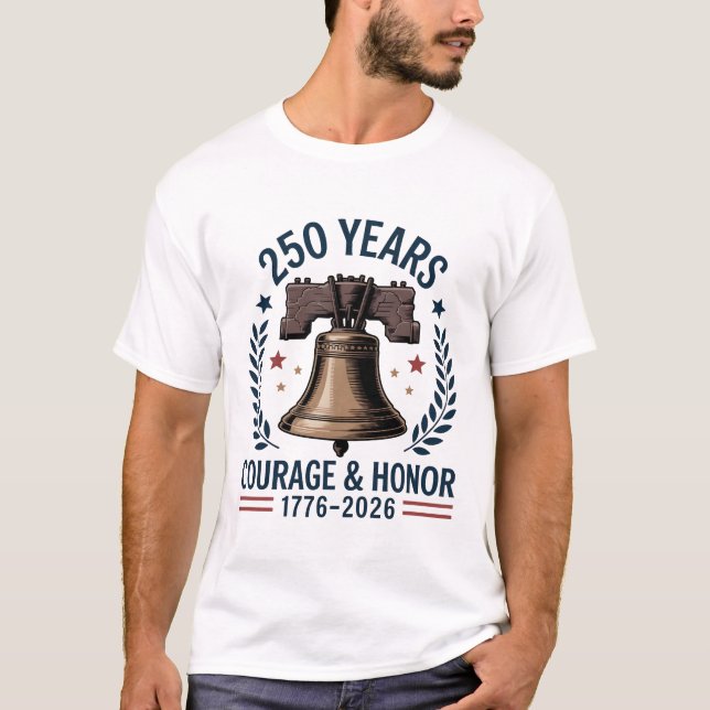 Camiseta American Liberty Bell Courage Honor 250 (Anverso)