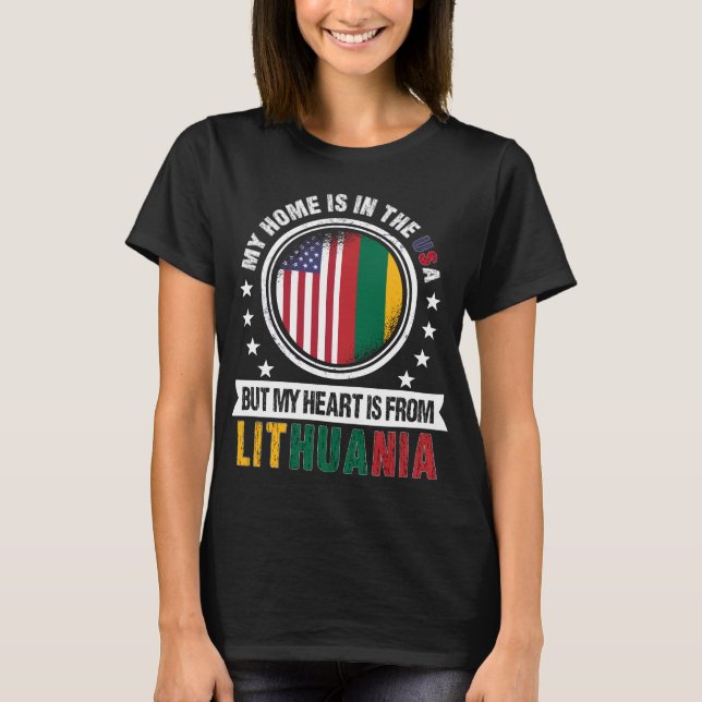 Camiseta American Lithuanian Flag Heart Lithuania Patriot (Anverso)