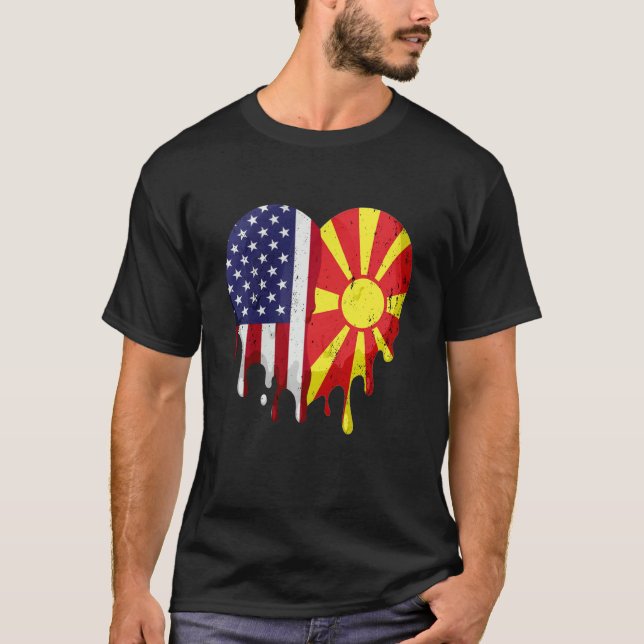 Camiseta American Macedonian Heritage Month Macedonia Flag  (Anverso)