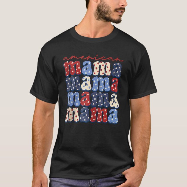 Camiseta American Mama  4th Of July USA Patriotic America M (Anverso)