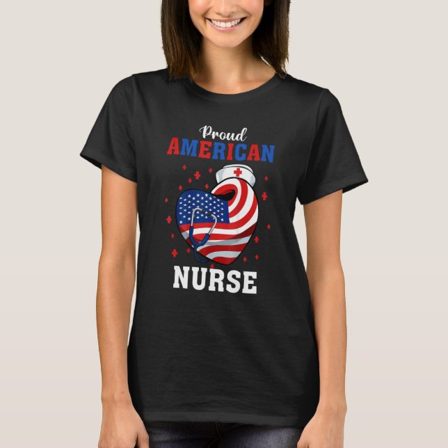Camiseta American Nurse For Memorial Day and 4th of July (Anverso)