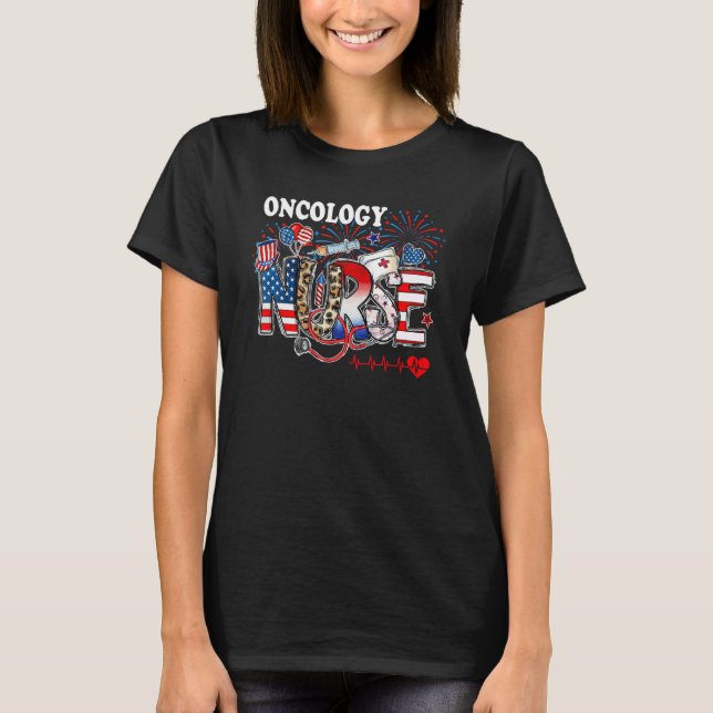 Camiseta American Oncology Nurse 4th of July Nurse Stethosc (Anverso)