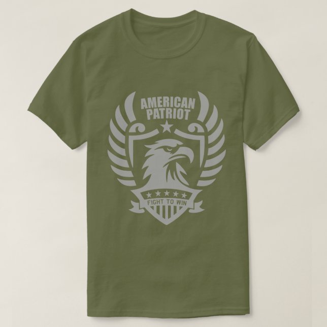 Camiseta American Patriot T-Shirt (Unisex) Fatigue Green (Diseño del anverso)
