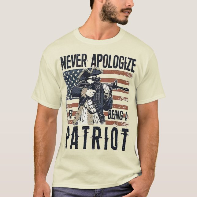 Camiseta American Patriot USA Pro 2A AR-15 Gráficos de Rifl (Anverso)