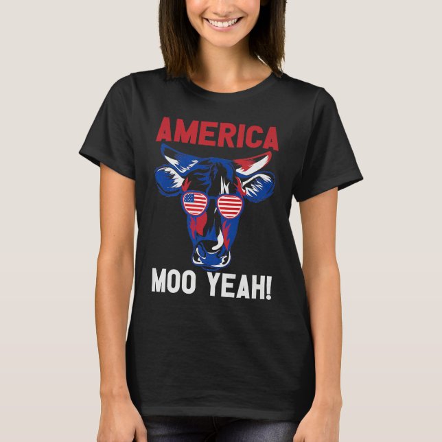 Camiseta American Patriotic Decoration Moo Yeah Premium (Anverso)