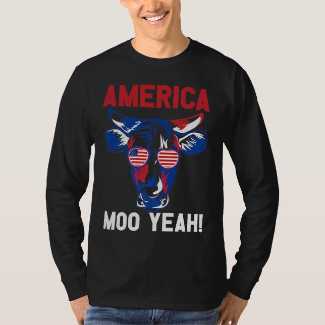Camiseta American Patriotic Decoration Moo Yeah Premium (Anverso)