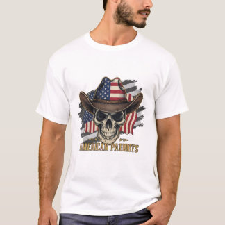 Camiseta American Patriots Vintage Skull Flag