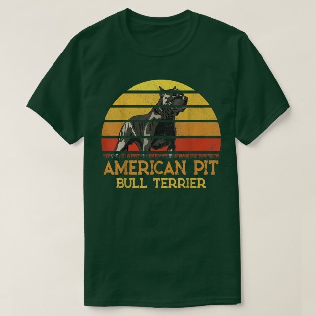 Camiseta American Pit Bull Terrier Dog Lovers Sunset Dad Mo (Diseño del anverso)